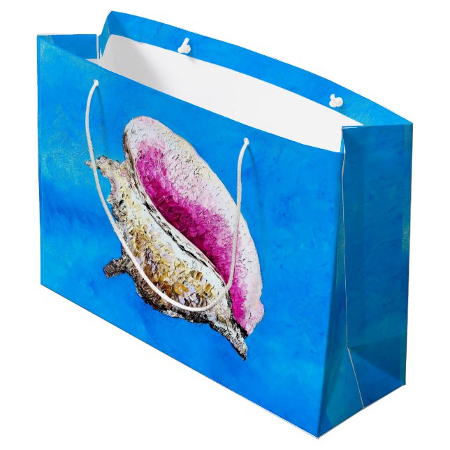 Conch Muschel Gift Bag Große Geschenktüte (Rückseite Schrägansicht)