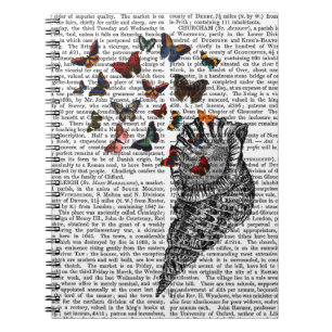 Conch Muschel und Schmetterlinge 2 Notizblock