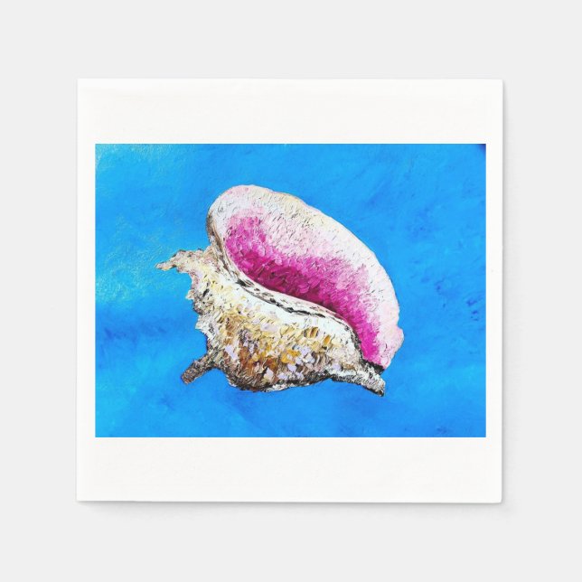 Conch Muscheln Cocktail Napkin Serviette (Vorderseite)