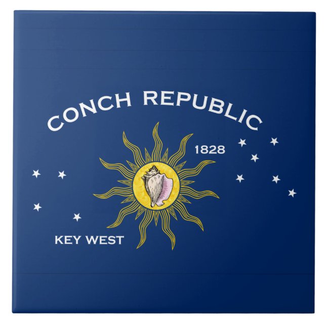 Conch Republic Flag Fliese (Vorderseite)