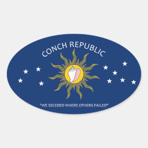 Conch Republic Flag Ovaler Aufkleber