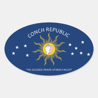 Conch Republic Flag Ovaler Aufkleber