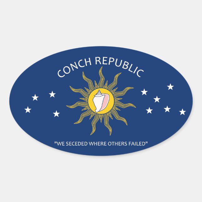 Conch Republic Flag Ovaler Aufkleber (Vorderseite)