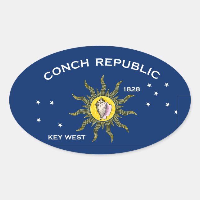 Conch Republic Flag Ovaler Aufkleber (Vorderseite)