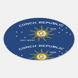 Conch Republic Flag Ovaler Aufkleber