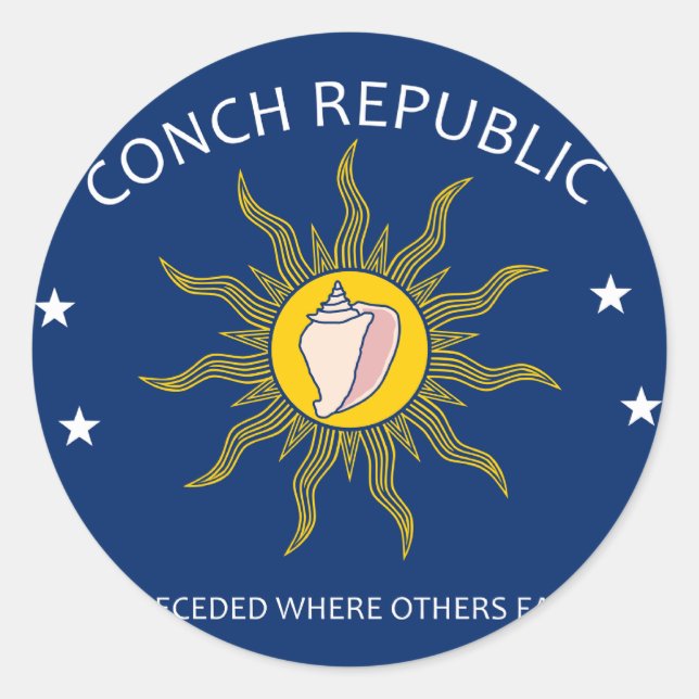 Conch Republic Runder Aufkleber (Vorderseite)