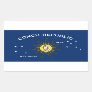 Conch-Republik-Flagge Key West Florida Rechteckiger Aufkleber