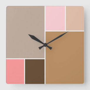 Conch Seashell Color Blocks Quadratische Wanduhr
