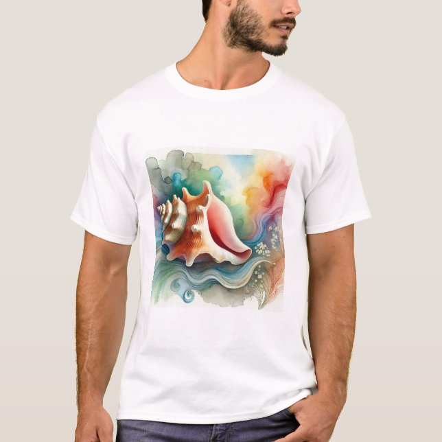 Conch Shell 160724AREF203 - Watercolor T-Shirt (Vorderseite)