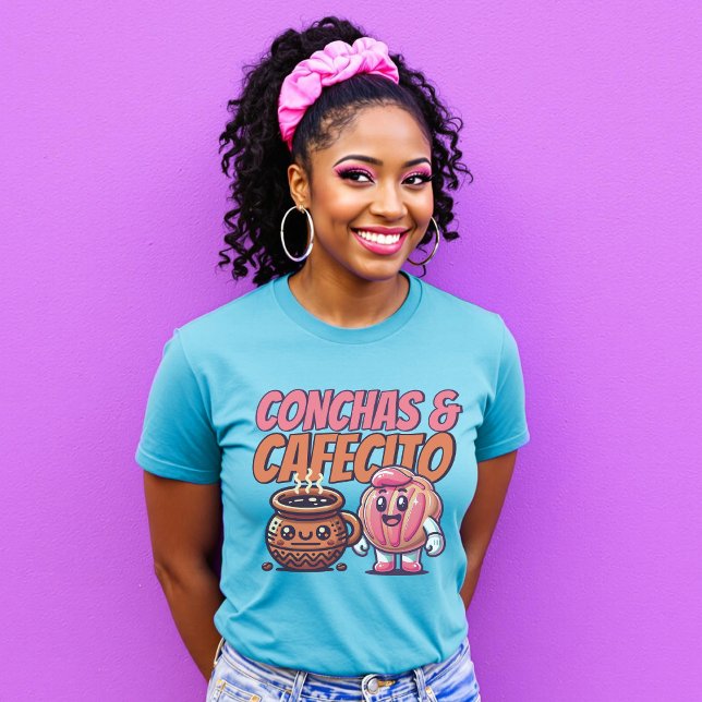 Conchas y Cafecito T-Shirt (Conchas y Cafecito Spanish Sweet Pan Dulce Cafe T-Shirt.)
