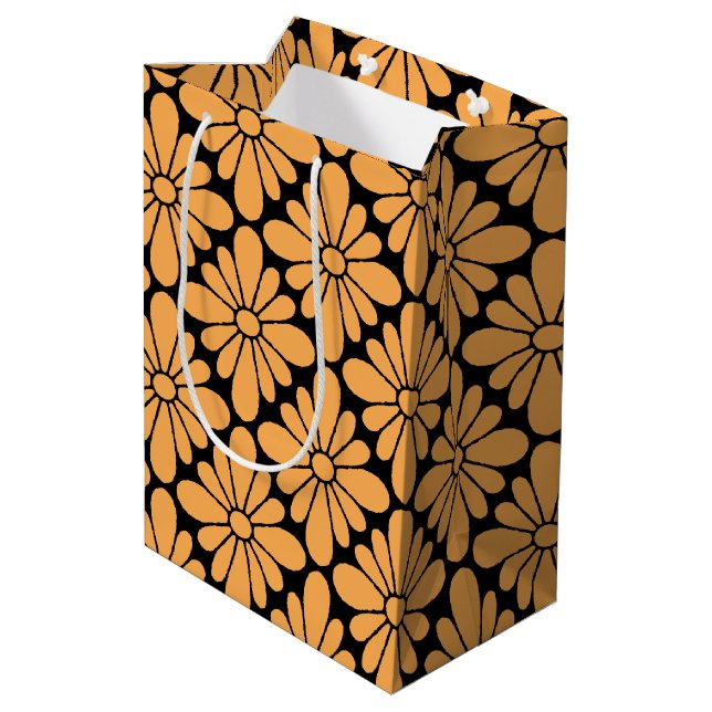 Concho Blume Pattern Marigold Mittlere Geschenktüte (Rückseite Schrägansicht)
