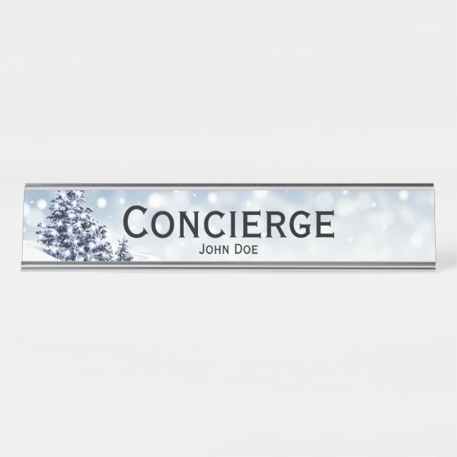 Concierge Christmas Edition Schreibtischnamensplakette (Vorderseite )