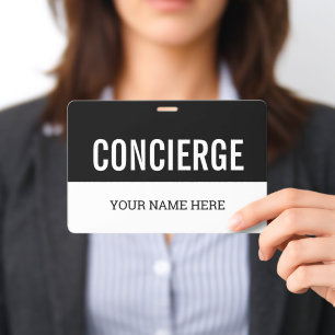 Concierge-Namensschild mit Kordel oder Clip Ausweis