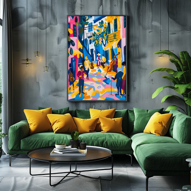 Concierto Callejero: Arte Favista con Música Color Leinwanddruck (Von Creator hochgeladen)