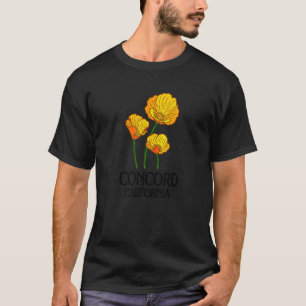 Concord California CA Poppy Blume Staat City Vint T-Shirt
