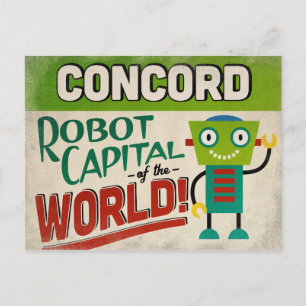 Concord California Robot - Funny Vintag Postkarte