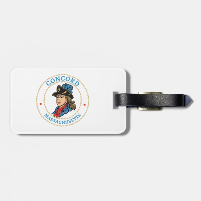Concord Massachusetts Colonial Gepäckanhänger (Rückseite horizontal)