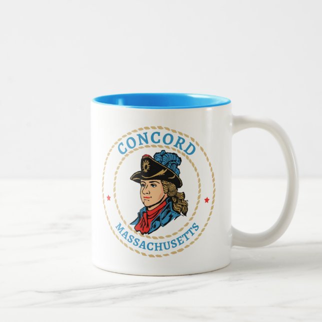 Concord Massachusetts Colonial Zweifarbige Tasse (Rechts)
