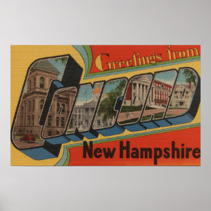 Concord, New Hampshire - Große Briefmarkenszenen Poster