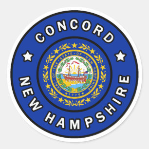 Concord New Hampshire Runder Aufkleber