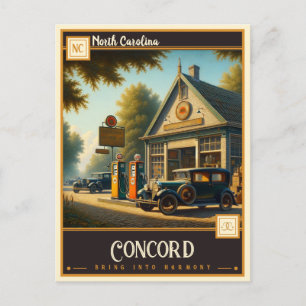 Concord, North Carolina Vintage Postkarte
