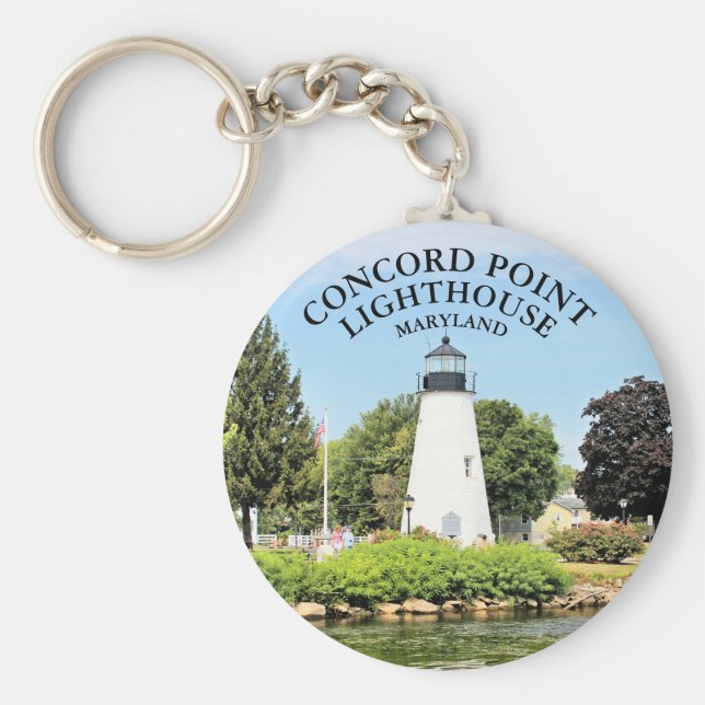Concord Point Lighthouse, Maryland Button Schlüsse Schlüsselanhänger (Vorne)