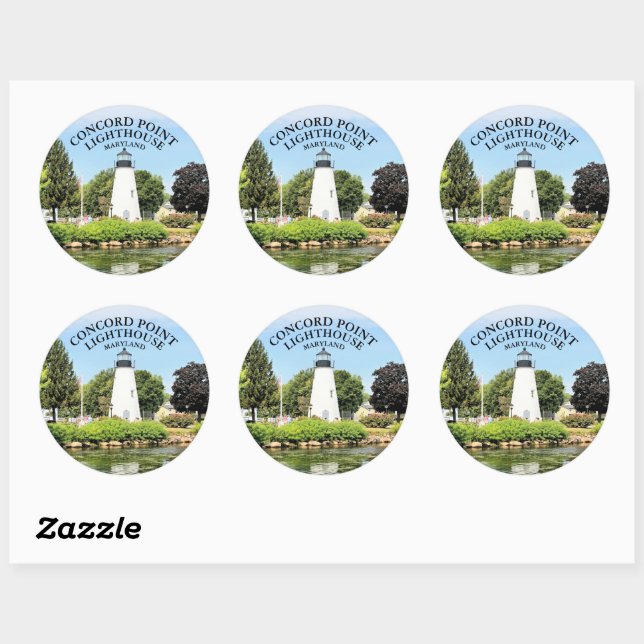 Concord Point Lighthouse, Maryland Round Stickers (Blatt)