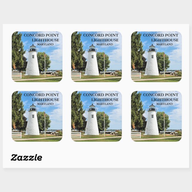 Concord Point Lighthouse, Maryland Square Stickers (Blatt)