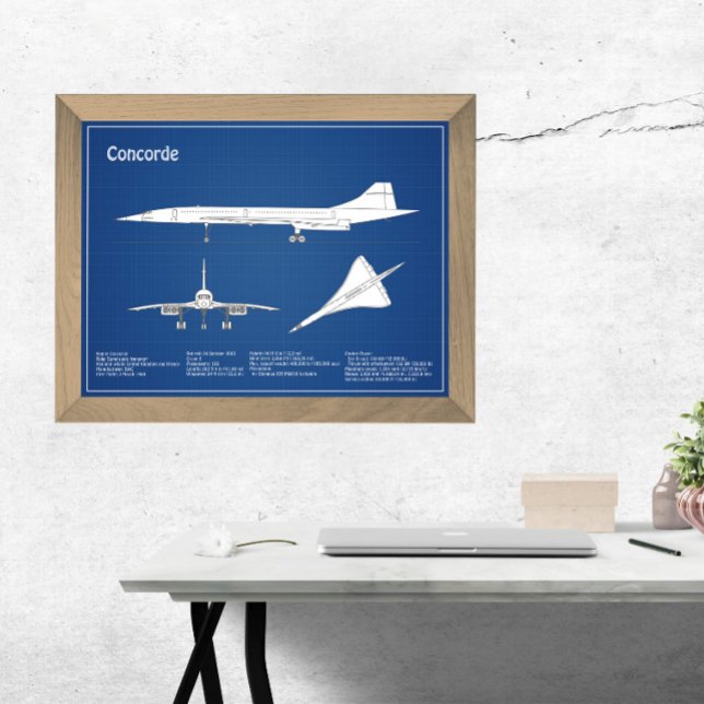 Concorde - Flugzeugkonzeption Zeichnend Pläne ABD Fotodruck (Von Creator hochgeladen)