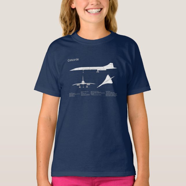 Concorde - Flugzeugkonzeption Zeichnend Pläne ABD T-Shirt (Vorderseite)
