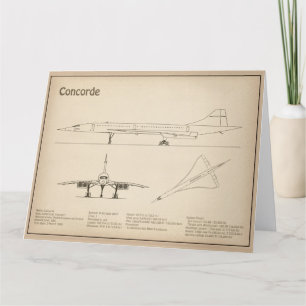 Concorde - Flugzeugkonzeption Zeichnend Pläne SD Dankeskarte