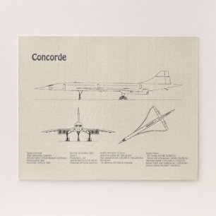 Concorde - Flugzeugkonzeption Zeichnend Pläne SD Puzzle
