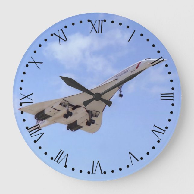 Concorde G-BOAF - Römische Skala Große Wanduhr (Vorderseite)