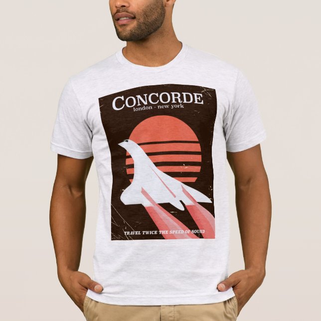 Concorde-Vintages Flugplakat T-Shirt (Vorderseite)