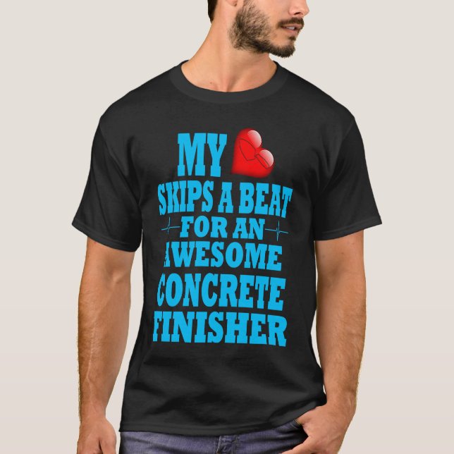 Concrete Finisher Valentines Cement Worker Job Lov T-Shirt (Vorderseite)