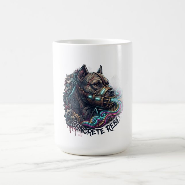 Concrete Rebel Pitbull Langarmshirt Kaffeetasse (Mittel)