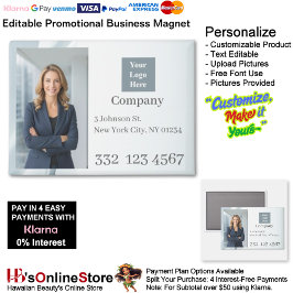 Concrete White Photo Logo Promotional Business Magnet
