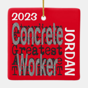 Concrete Worker Extraordinaire CUSTOM Keramikornament