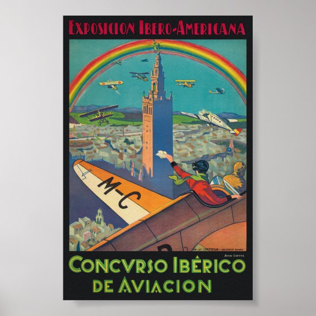 Concurso Iberico de Aviacion Vintage Poster 1929 (Vorne)