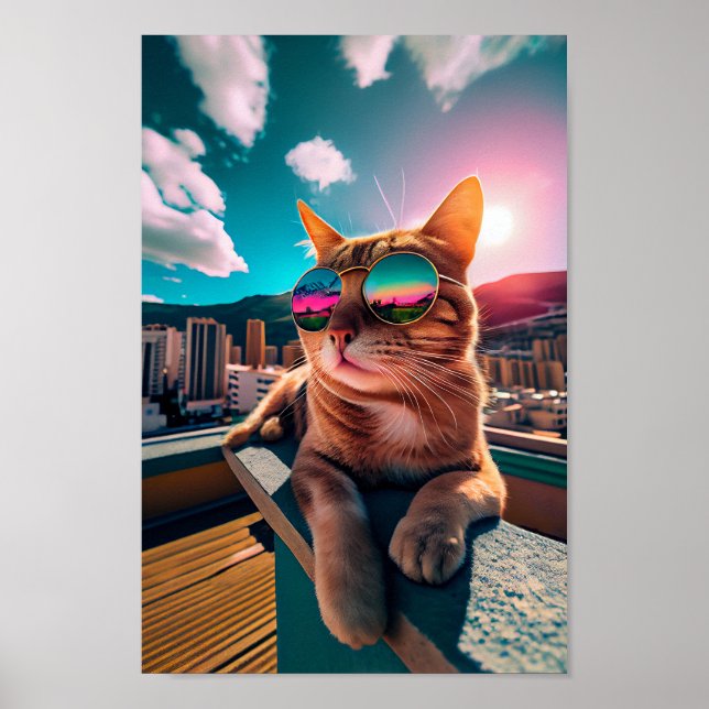 Condo-Top Cat Tragen Sonnenbrille Poster (Vorne)