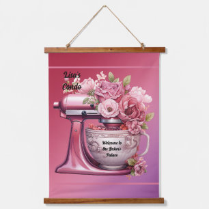Condo Welcome Baker's Palace rosa Kissen Wandteppich Mit Holzrahmen