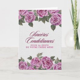Condoléances Sincères - Perte de votre chère mère Karte
