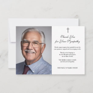 Condolence Beileid Wertschätzung Foto Cross Dankeskarte