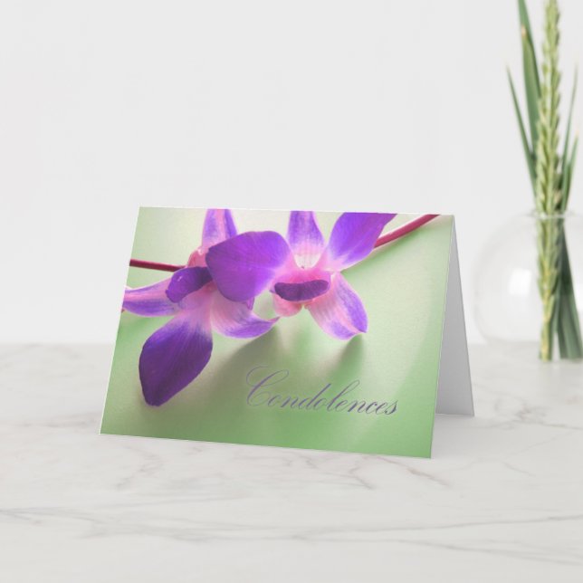 Condolence Card (lila Orchideen) Karte (Vorderseite)