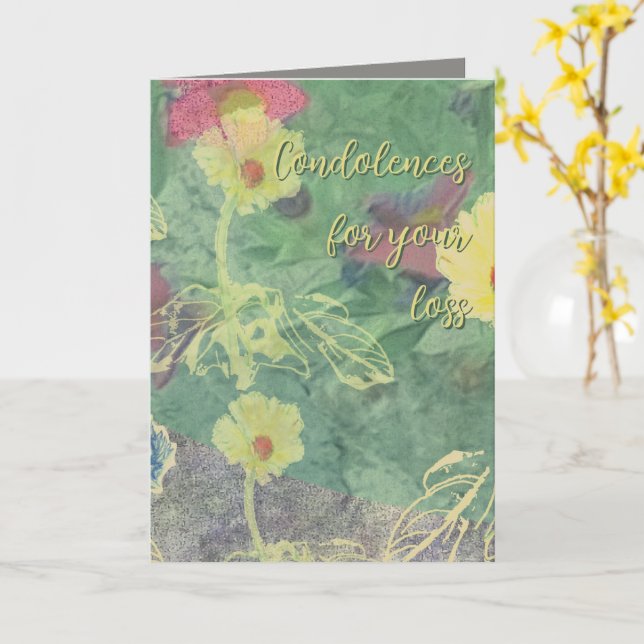 Condolence Floral Karte (Gelbe Blume)