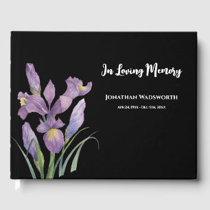 Condolence Watercolor Lila Ire Botanische Kunst Gästebuch