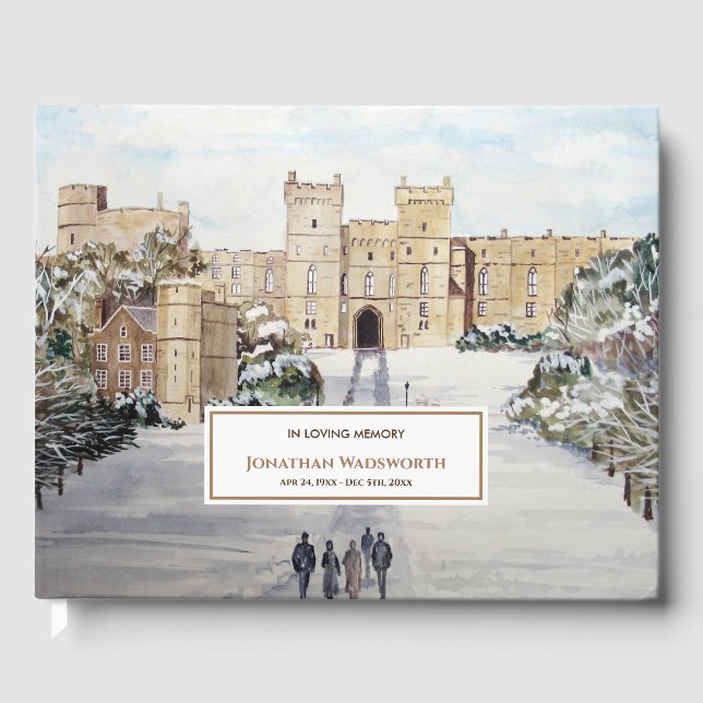 Condolence Winter bei Windsor Castle Malerei Gästebuch (Vorderseite)
