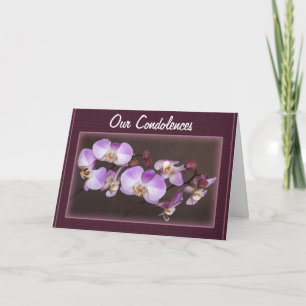 Condolences Violet White Orchid Nah-Up Foto Karte