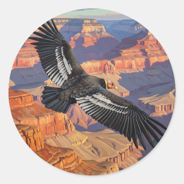 Condor am Grand Canyon Nationalpark Runder Aufkleber (Vorderseite)