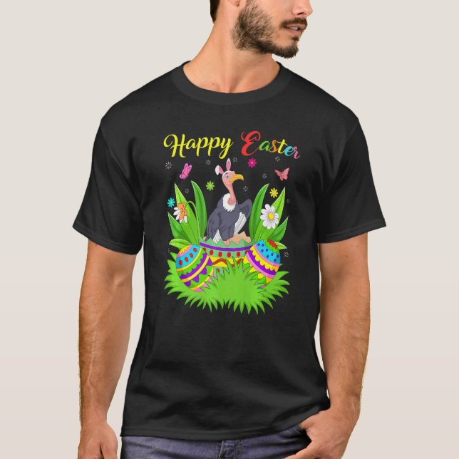 Condor Bird Floral Ostereier Funny Condor Ostern T-Shirt (Vorderseite)